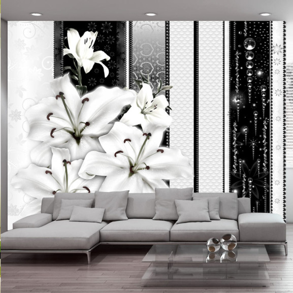 Fototapet Crying Lilies In White