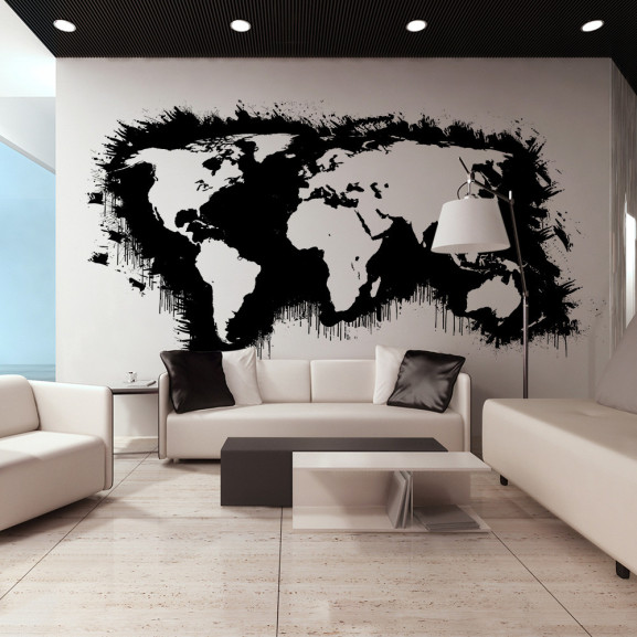 Fototapet Xxl White Continents, Black...