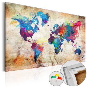 Tablou Din Plută World Map:...