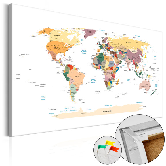 Tablou Din Plută World Map [Cork Map]