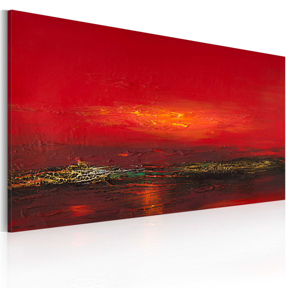 Tablou Pictat Manual Red Sunset Over...